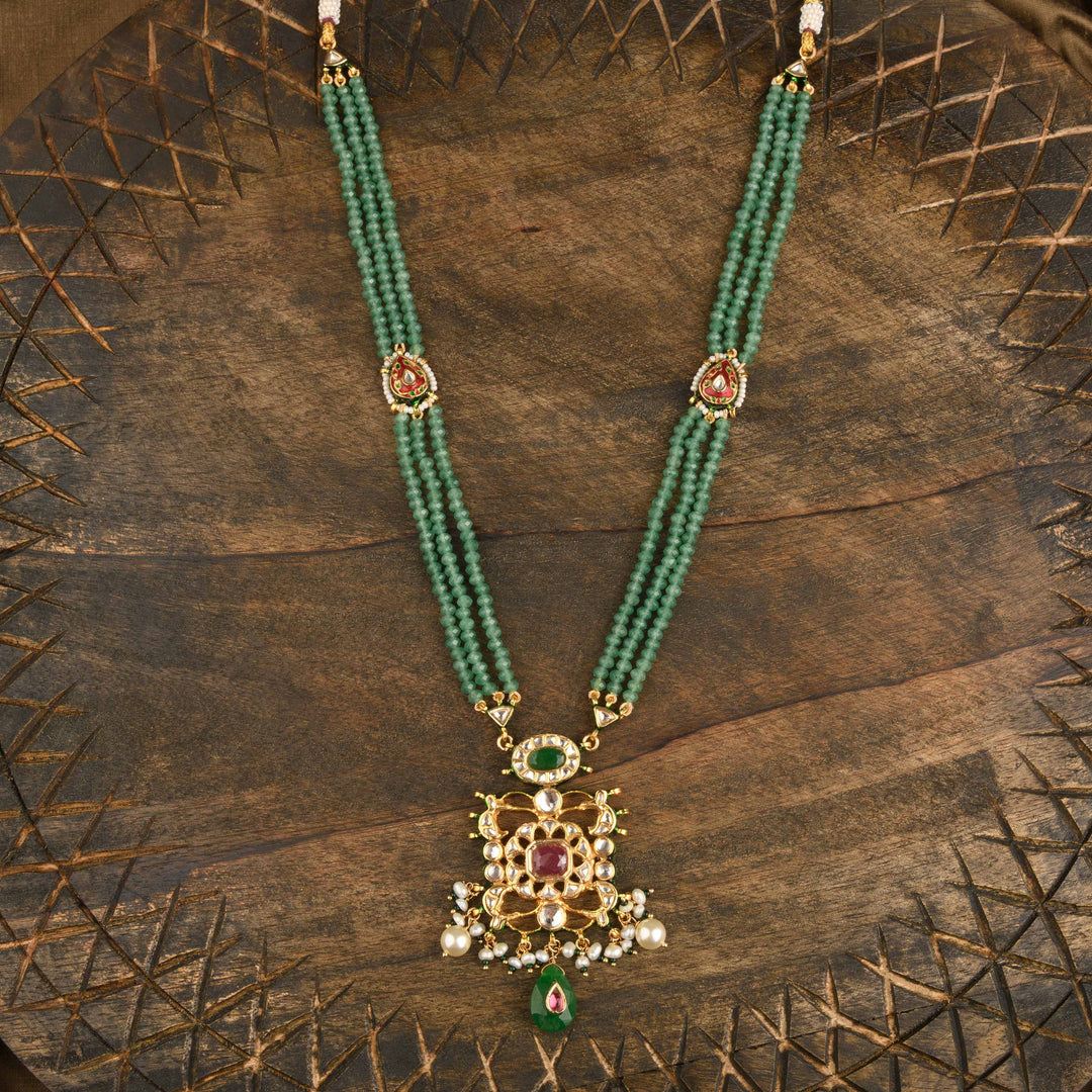 Swarna Emerald and Ruby Necklace Set