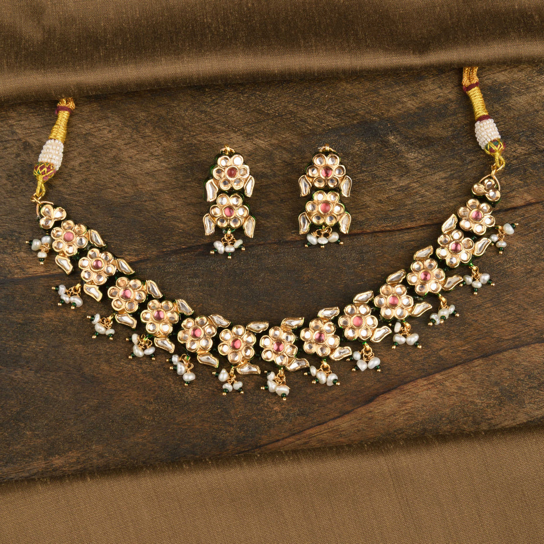 Maira Polki and Pearl Necklace Set