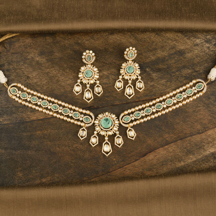 Munira Polki and Pearl Choker Set