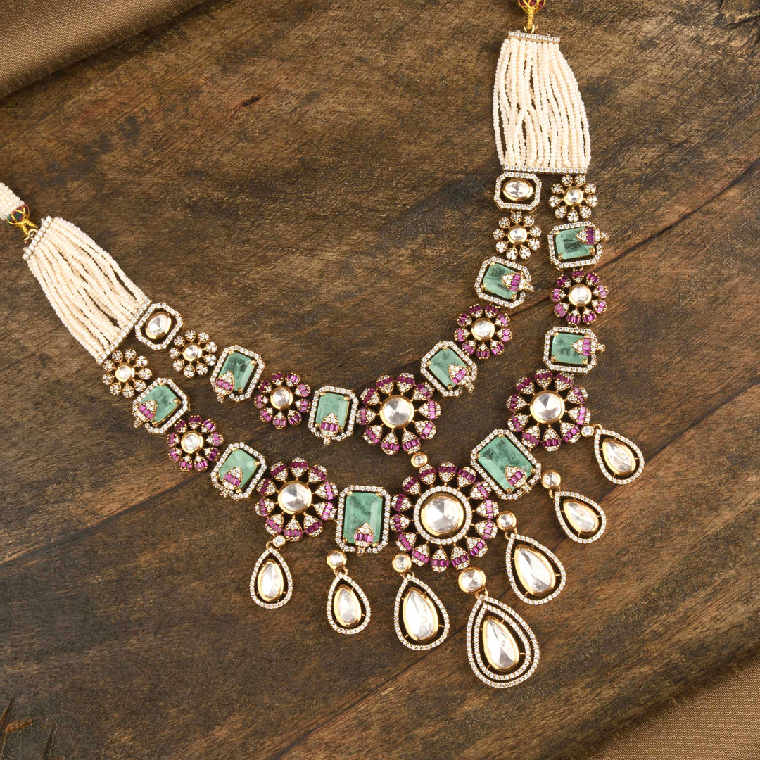 Aroosa Polki Necklace Set