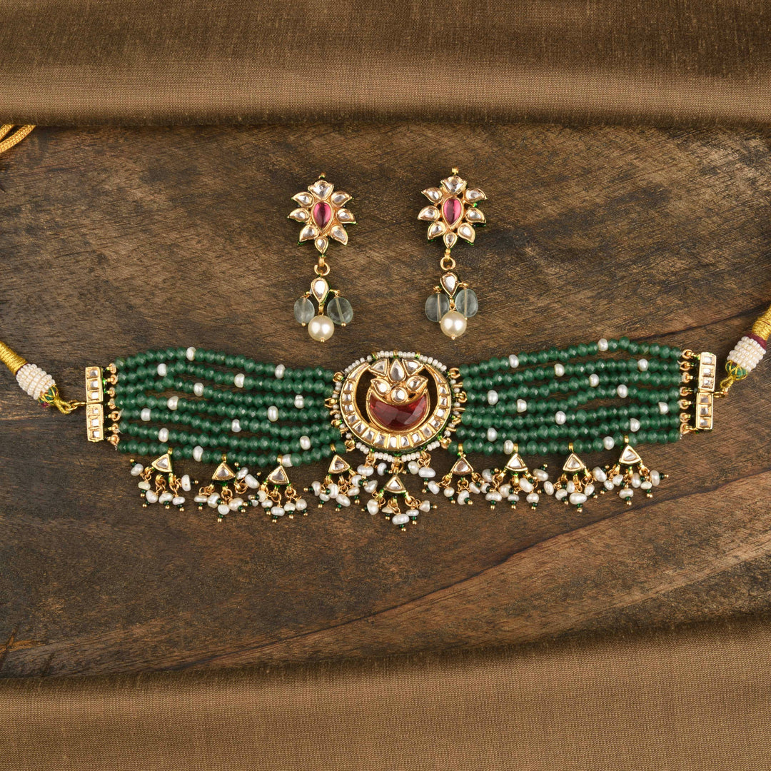 Madhuri Emerald and Ruby Choker Set