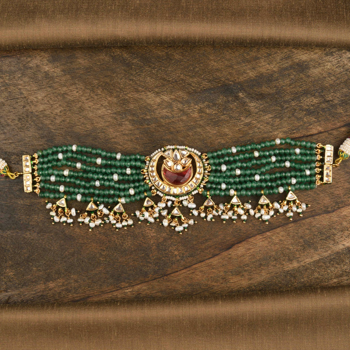 Madhuri Emerald and Ruby Choker Set
