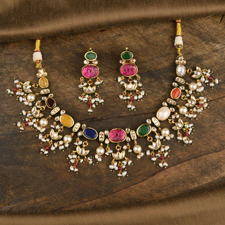 Indrani Navratan Necklace Set