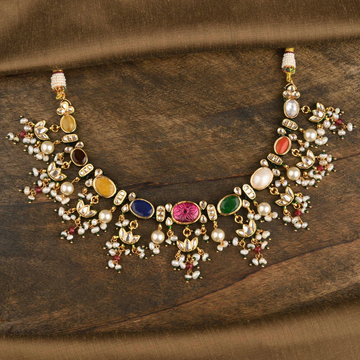 Indrani Navratan Necklace Set