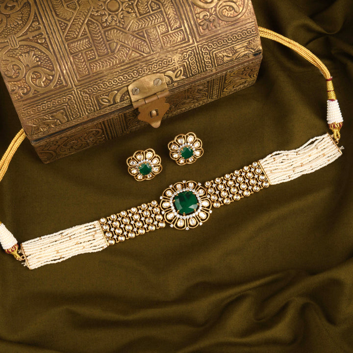 Himani Polki and Pearl Choker Set
