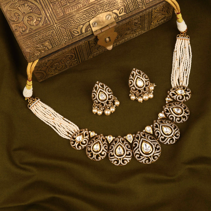 Bahaar Polki and Pearl Necklace Set