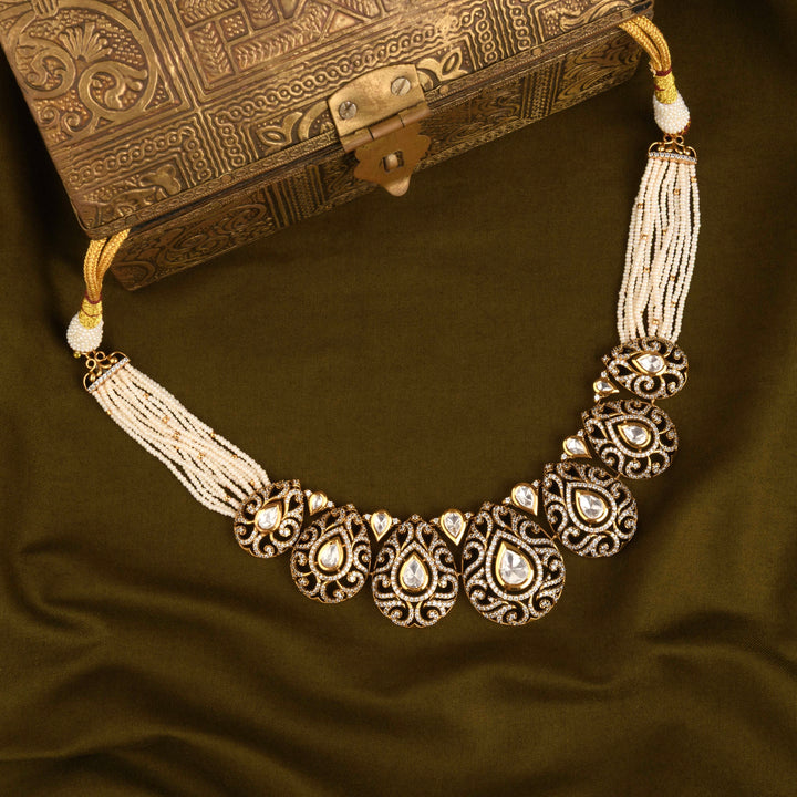 Bahaar Polki and Pearl Necklace Set