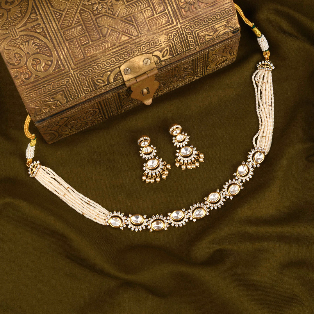 Ayushi Polki and Pearl Necklace Set