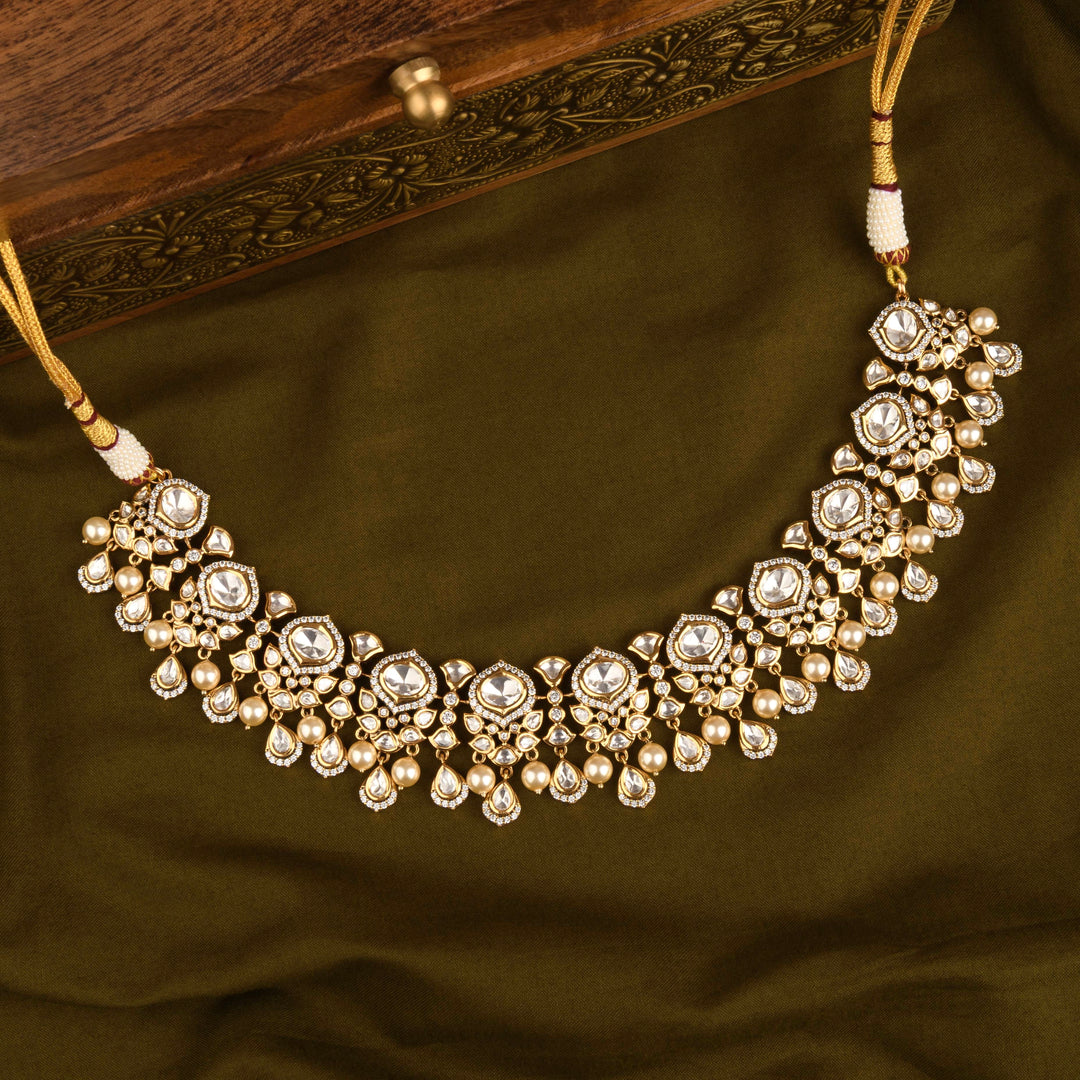 Malvika Polki and Pearl Necklace Set