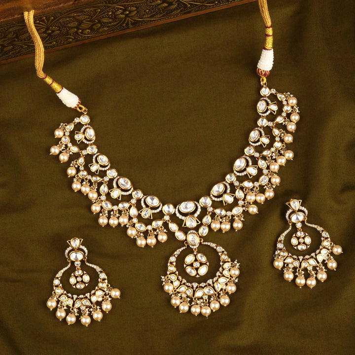 Adeena Polki and Pearl Necklace Set