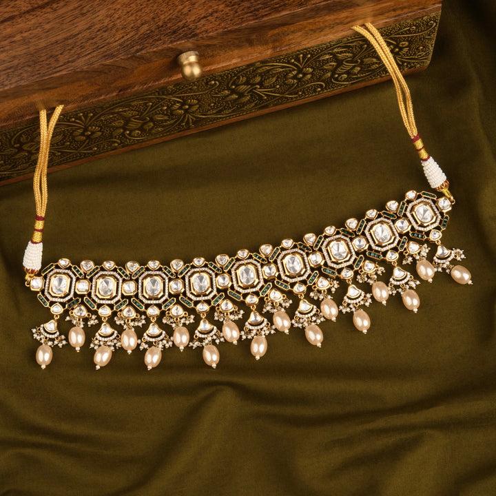 Zainab Polki and Pearl Choker Set