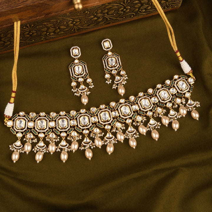Zainab Polki and Pearl Choker Set