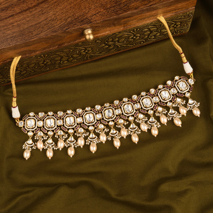 Zainab Polki and Pearl Choker Set