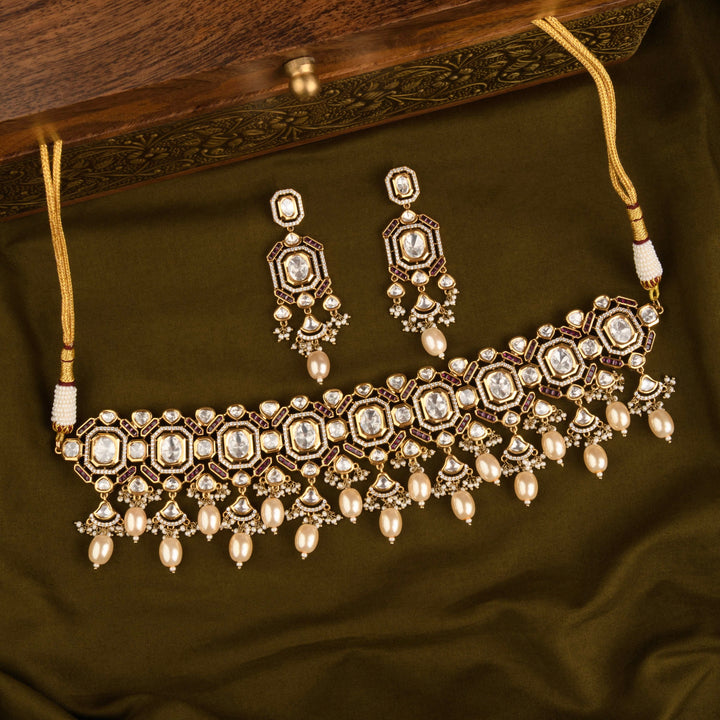 Zainab Polki and Pearl Choker Set
