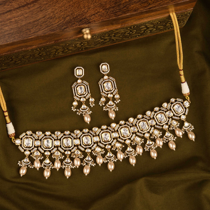 Zainab Polki and Pearl Choker Set