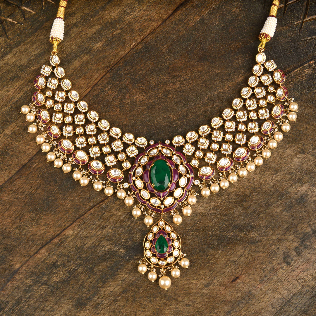 Nargis Polki and Pearl Necklace Set