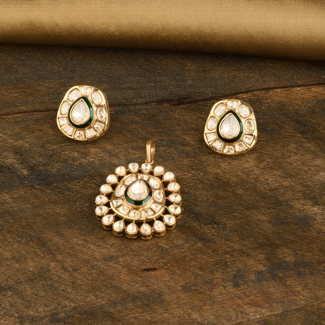 Nida Polki Pendant Set