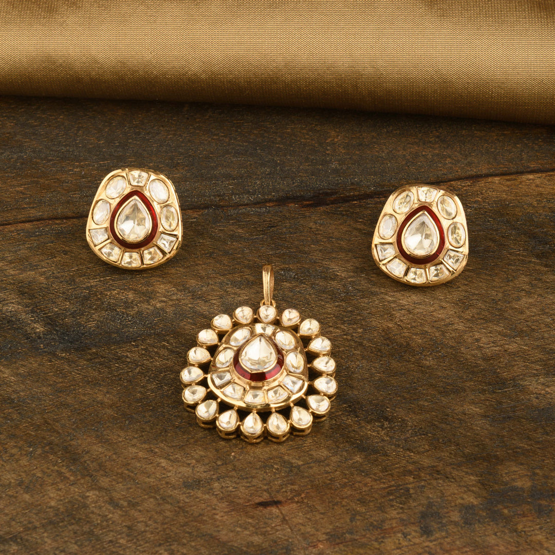 Nida Polki Pendant Set