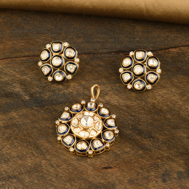 Shifa Polki Pendant Set