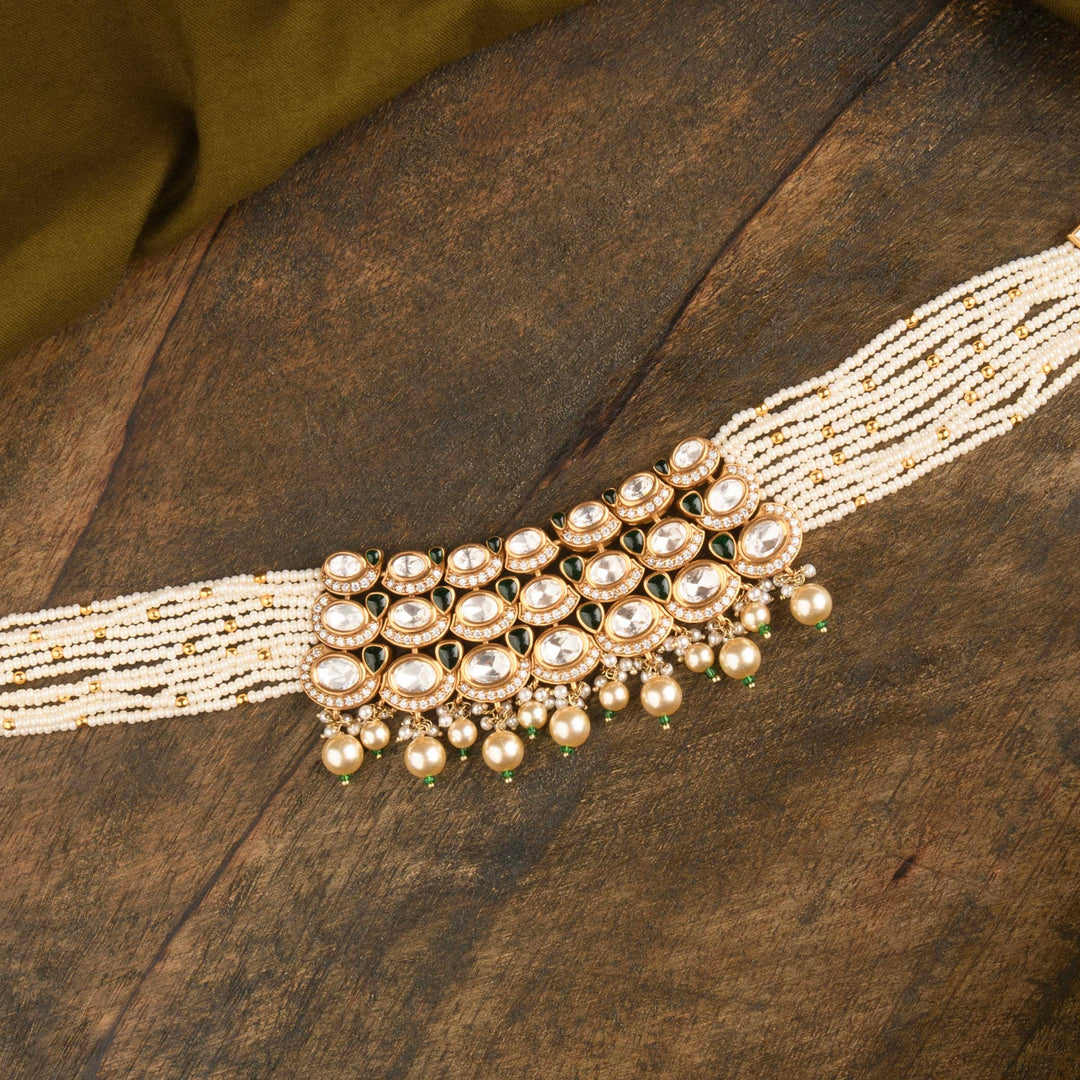 Anjum Polki and Pearl Choker Set