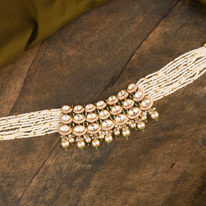 Anjum Polki and Pearl Choker Set