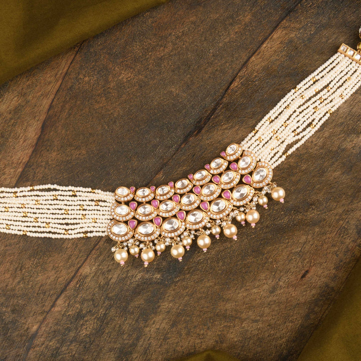 Anjum Polki and Pearl Choker Set