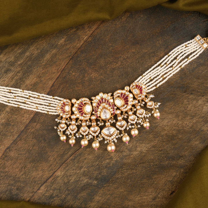 Hiba Polki and Pearl Choker Set