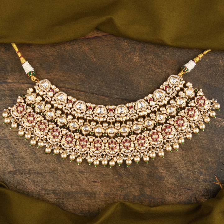 Pranavi Polki and Pearl Necklace Set