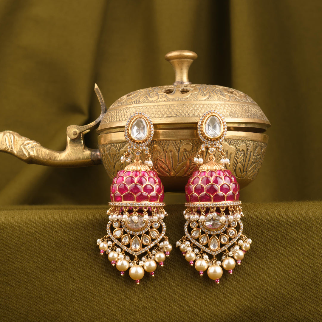 Rafia Polki and Pearl Necklace Set