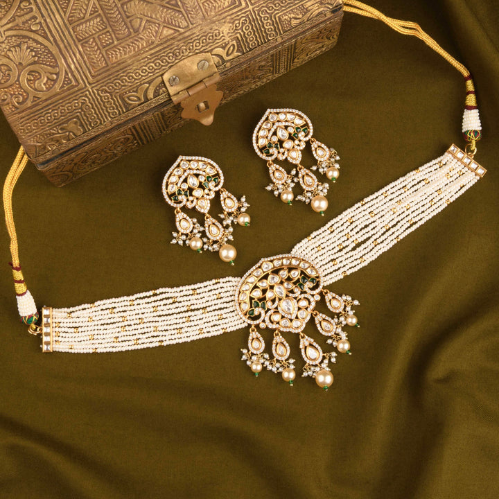 Aafiya Polki and Pearl Choker Set