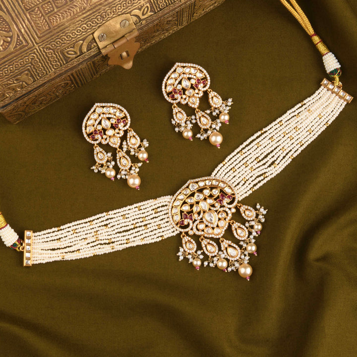 Aafiya Polki and Pearl Choker Set