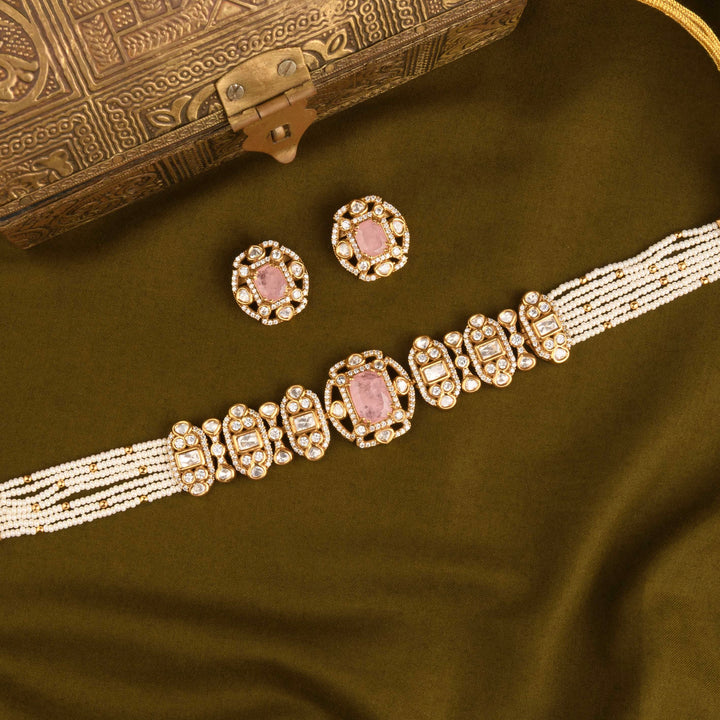 Kajal Polki and Pearl Choker Set
