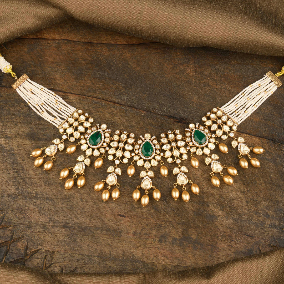 Mansi Polki and Pearl Choker Set