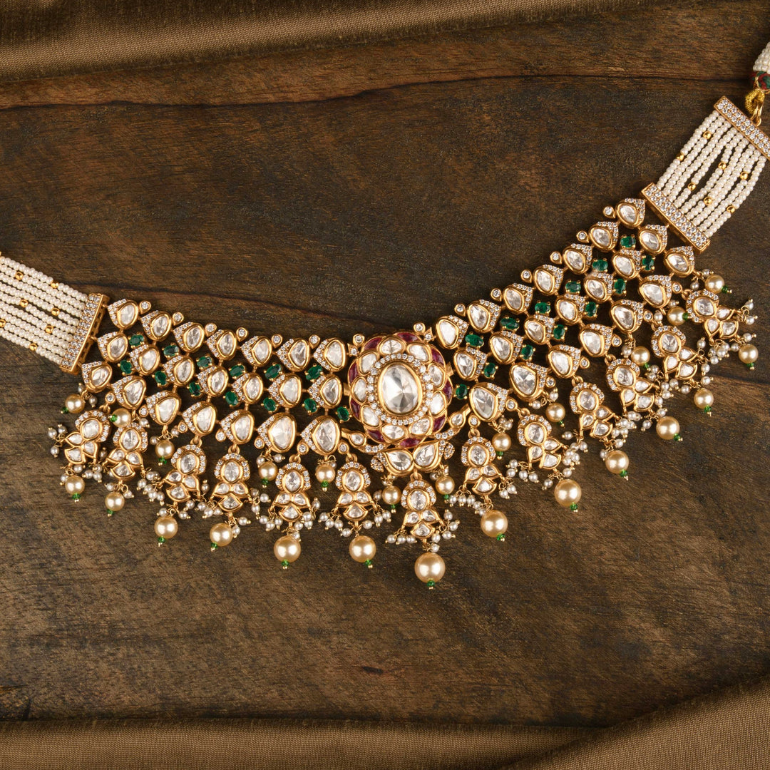 Laiba Polki and Pearl Choker Set