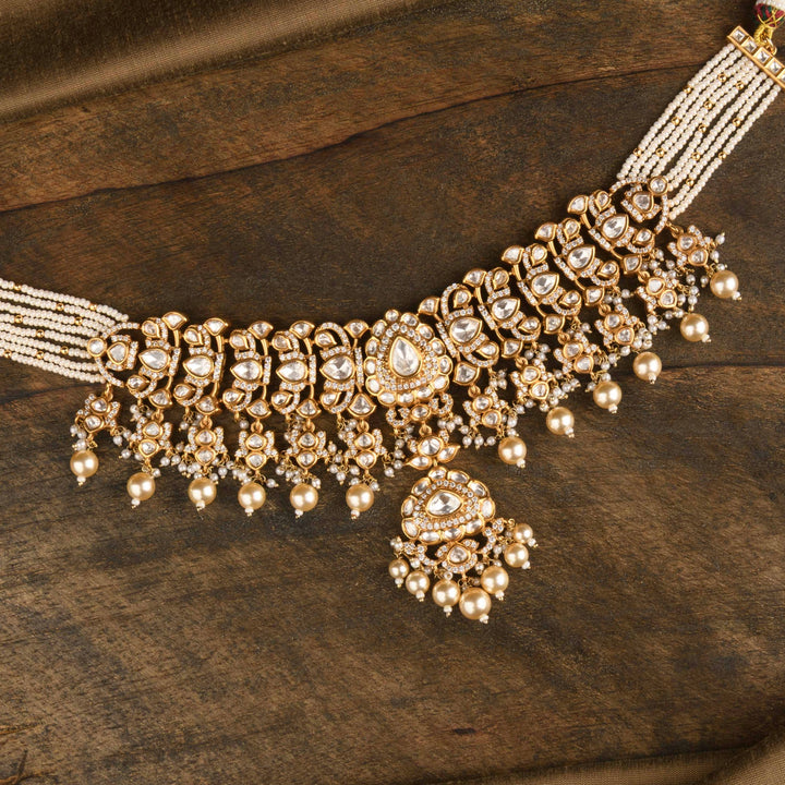 Aanchal Polki and Pearl Choker Set