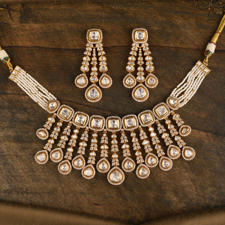 Faiza Polki and Pearl Necklace Set