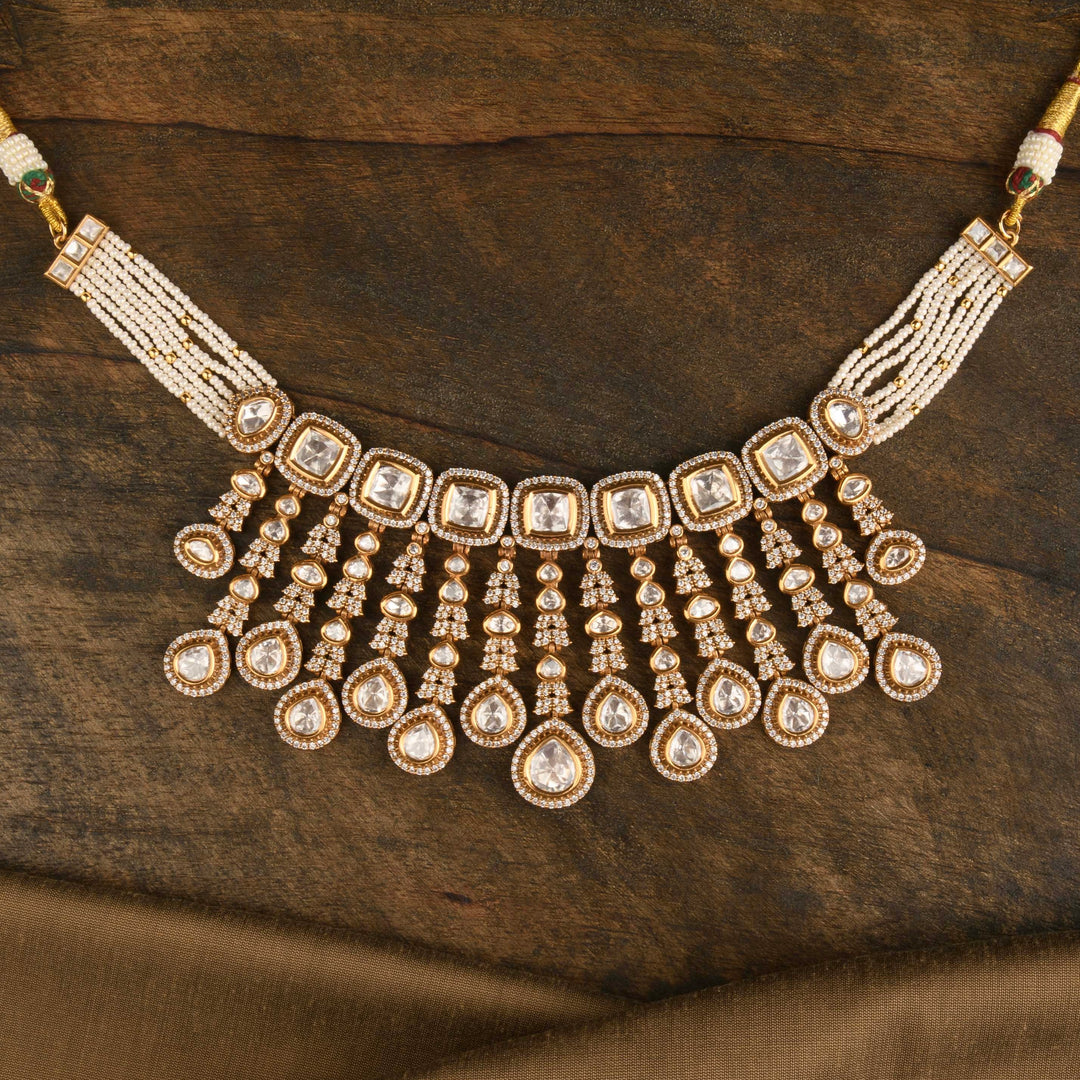 Faiza Polki and Pearl Necklace Set