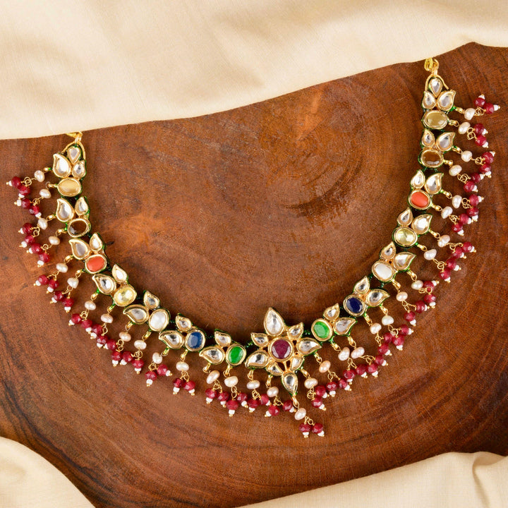 Trupti Pearl and Polki Necklace Set