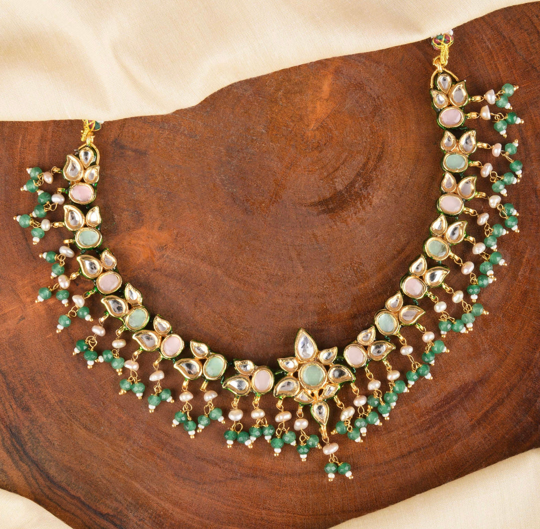 Trupti Pearl and Polki Necklace Set