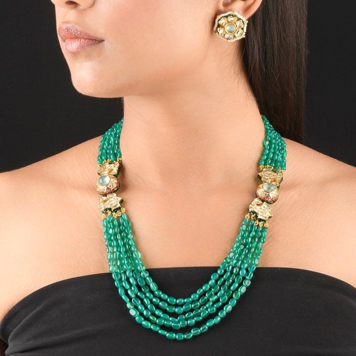 Devika Emerald Necklace Set