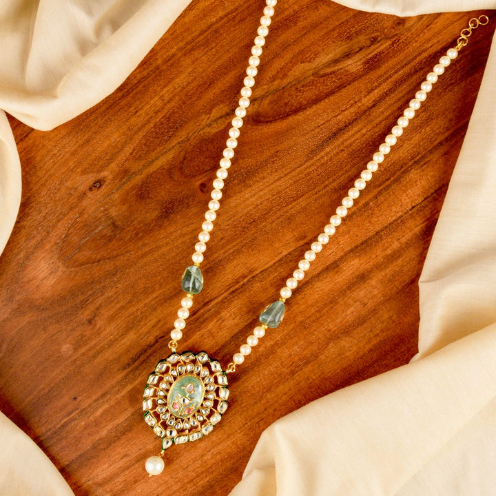 Fatima Pearl and Polki Necklace Set