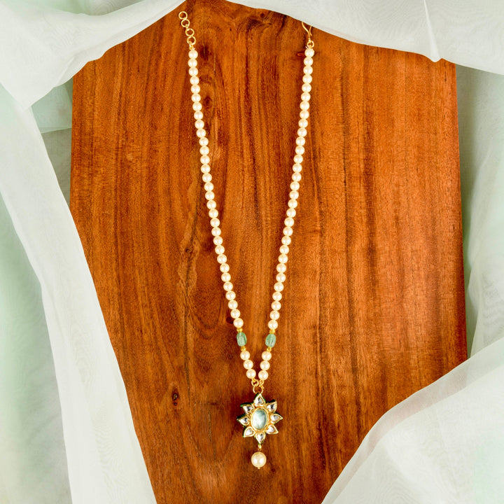 Nagma Pearl and Polki Necklace Set