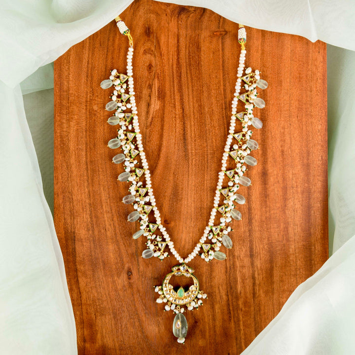 Shirina Pearl and Polki Necklace Set