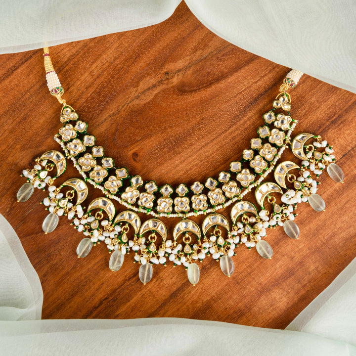 Nimrit Pearl and Polki Necklace Set