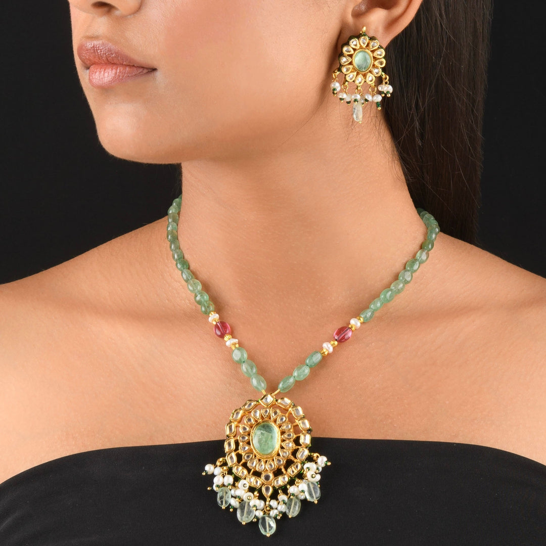 Disha Pearl and Polki Necklace Set