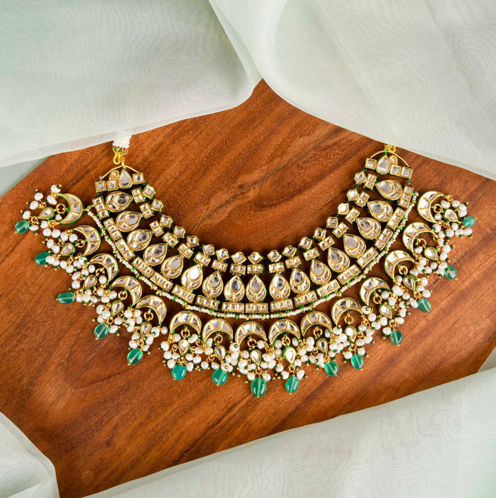 Nitya Pearl and Polki Necklace Set