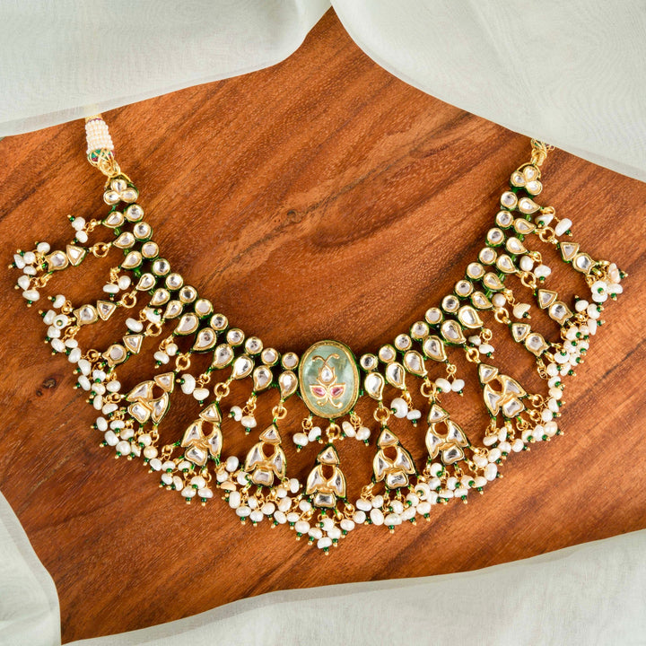 Mehr Pearl and Polki Necklace Set