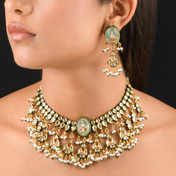 Mehr Pearl and Polki Necklace Set