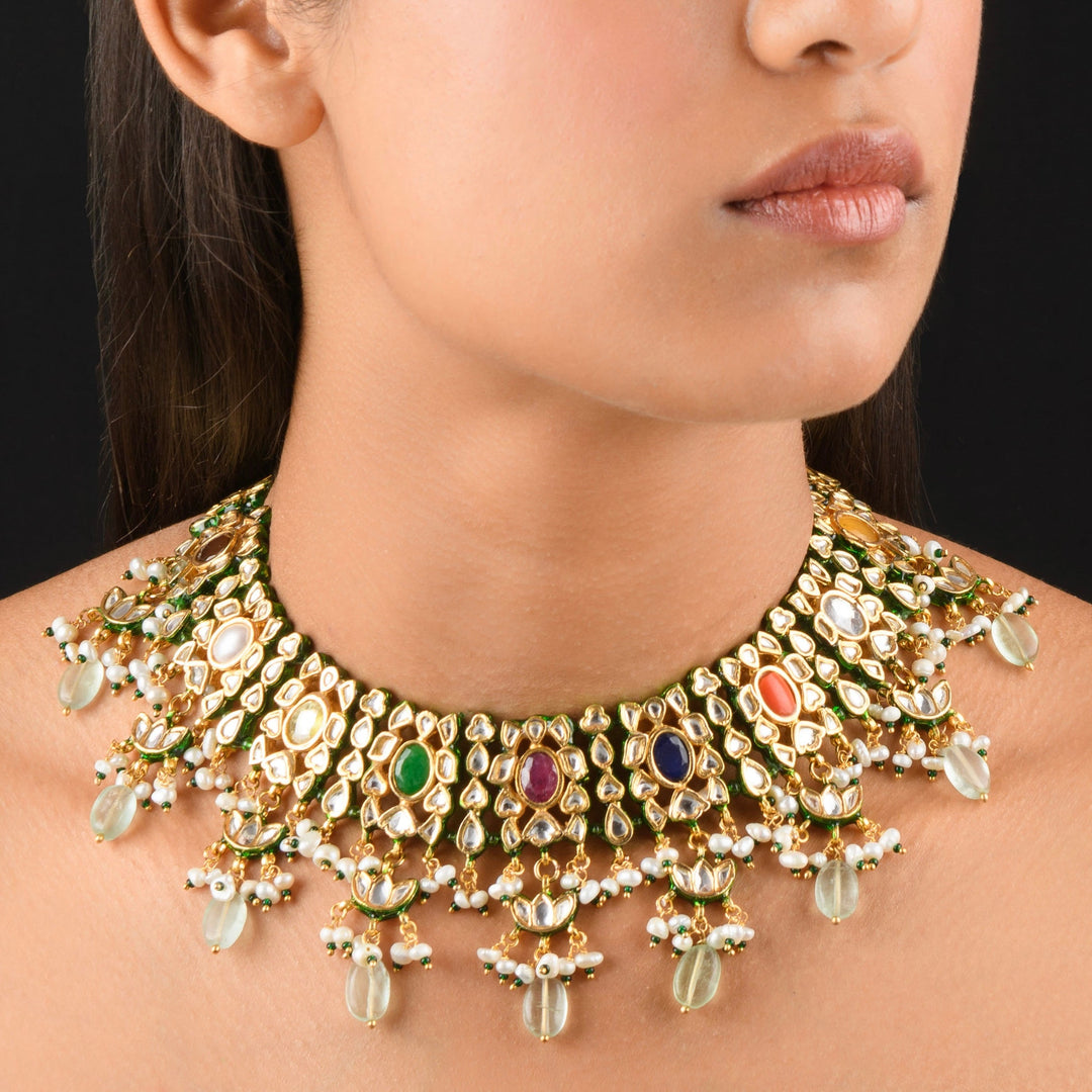 Revati Navratan Necklace Set