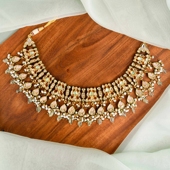 Keerat Pearl and Polki Necklace Set